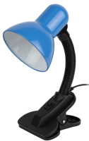 Настольный светильник ЭРА N-102-E27-40W-BU на прищепке синий