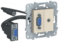 Розетка HD15+Minijack Unica New (бежевый)