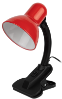 Настольный светильник ЭРА N-102-E27-40W-R на прищепке красный