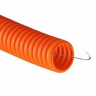 Труба ПНД гофрированная DKC д.20мм, лёгкая с протяжкой, цвет оранжевый (бухта 100м)