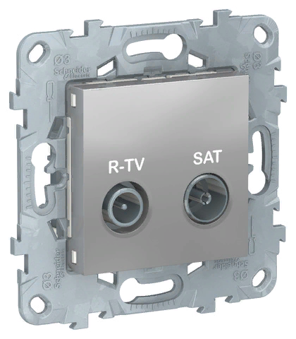 Розетка R-TV/SAT Unica New проходная (алюминий)