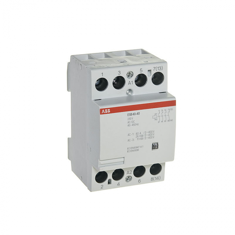 Модульный контактор ESB40-40N-06 (40А АС-1, 4НО), катушка 230В AC/DC 3 .