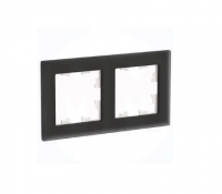 Рамка AtlasDesign двухместная (черное матовое стекло)
