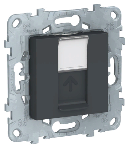 Розетка компьютерная RJ45 Unica New кат. 5e (антрацит)